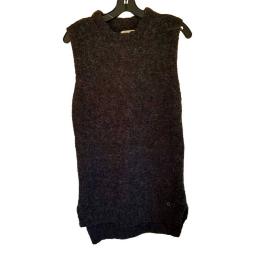 NUMPH Dark Grey Knit Waistcoat Tunic Warm Size Medium